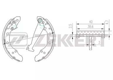 ZEKKERT bk4018 -  Колодки тормозные барабанные, комплект