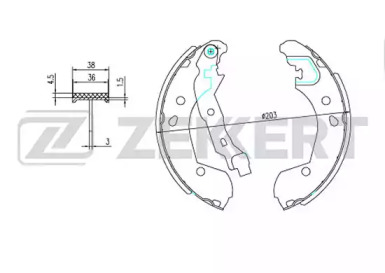 ZEKKERT bk4026 -  Колодки тормозные барабанные, комплект