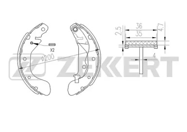 ZEKKERT bk4028 -  Колодки тормозные барабанные, комплект