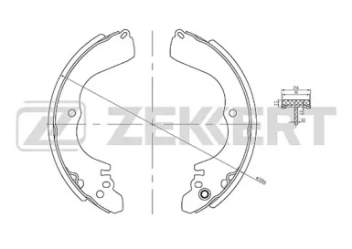 ZEKKERT bk4032 -  Колодки тормозные барабанные, комплект