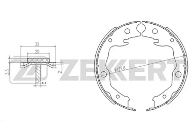 ZEKKERT bk4043 -  Колодки тормозные барабанные, комплект