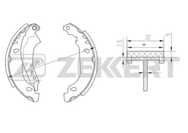 ZEKKERT bk4045 -  Колодки тормозные барабанные, комплект