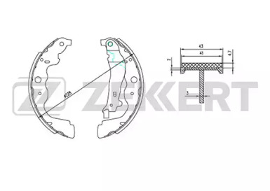 ZEKKERT bk4054 -  Колодки тормозные барабанные, комплект