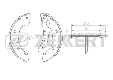 ZEKKERT bk4073 -  Колодки тормозные барабанные, комплект