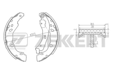 ZEKKERT bk4101 -  Колодки тормозные барабанные, комплект