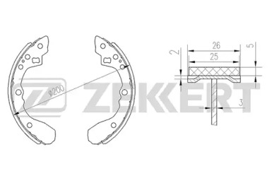 ZEKKERT bk4128 -  Колодки тормозные барабанные, комплект