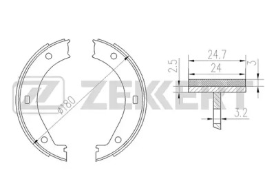 ZEKKERT bk4135 -  Колодки тормозные барабанные, комплект