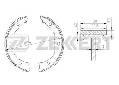 ZEKKERT bk4136 -  Колодки тормозные барабанные, комплект
