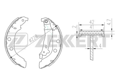 ZEKKERT bk4138 -  Колодки тормозные барабанные, комплект