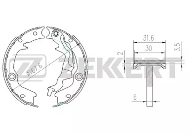 ZEKKERT bk4160 -  Колодки тормозные барабанные, комплект