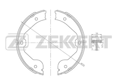 ZEKKERT bk4164 -  Колодки тормозные барабанные, комплект