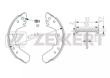 ZEKKERT bk4165 -  Колодки тормозные барабанные, комплект