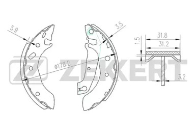 ZEKKERT bk4168 -  Комплект тормозных колодок
