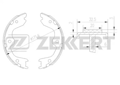 ZEKKERT bk4171 -  Колодки тормозные барабанные, комплект