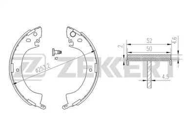 ZEKKERT bk4174 -  Колодки тормозные барабанные, комплект