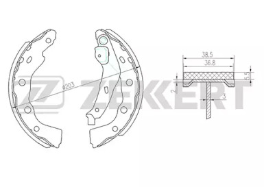 ZEKKERT bk4177 -  Колодки тормозные барабанные, комплект