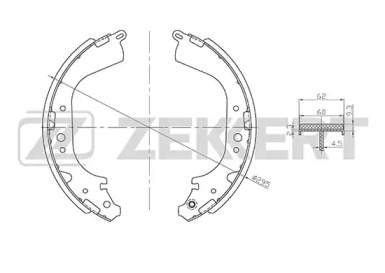 ZEKKERT bk4182 -  Колодки тормозные барабанные, комплект