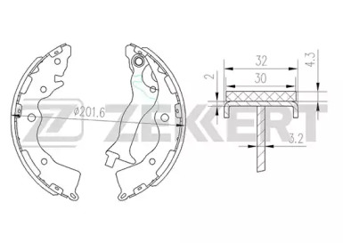 ZEKKERT bk4237 -  Колодки тормозные барабанные, комплект