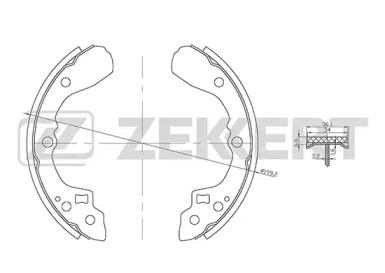 ZEKKERT bk4250 -  Колодки тормозные барабанные, комплект