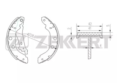 ZEKKERT bk4445 -  Колодки тормозные барабанные, комплект