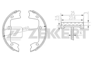 ZEKKERT bk4449 -  Колодки тормозные барабанные, комплект
