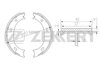 ZEKKERT bk4450 -  Колодки тормозные барабанные, комплект