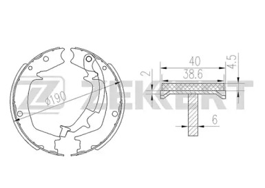 ZEKKERT bk4451 -  Колодки тормозные барабанные, комплект