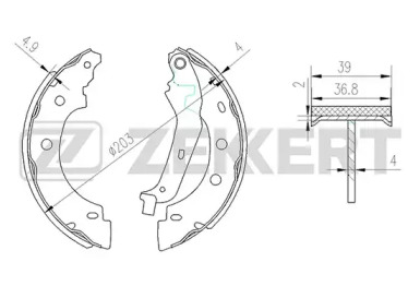 ZEKKERT bk4462 -  Колодки тормозные барабанные, комплект