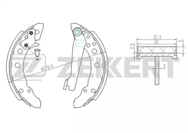 ZEKKERT bk4471 -  Колодки тормозные барабанные, комплект