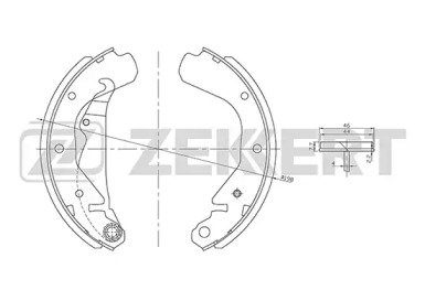 ZEKKERT bk4472 -  Колодки тормозные барабанные, комплект