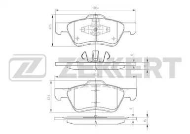 ZEKKERT bs1003 -  Комплект тормозных колодок, дисковый тормоз