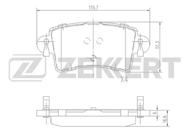 ZEKKERT bs1004 -  Комплект тормозных колодок, дисковый тормоз