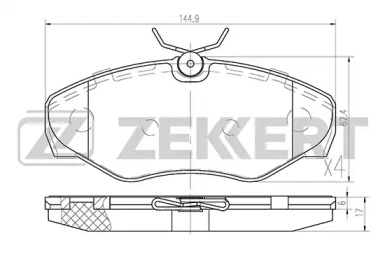 ZEKKERT bs1007 -  Комплект тормозных колодок, дисковый тормоз