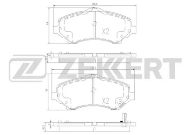 ZEKKERT bs1008 -  Комплект тормозных колодок, дисковый тормоз