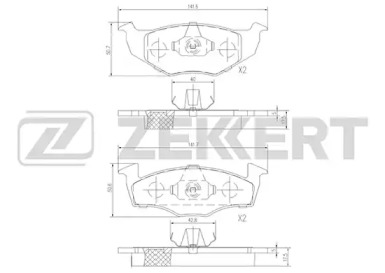 ZEKKERT bs1011 -  Комплект тормозных колодок, дисковый тормоз