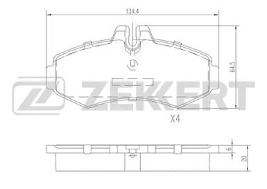 ZEKKERT bs1015 -  Комплект тормозных колодок, дисковый тормоз