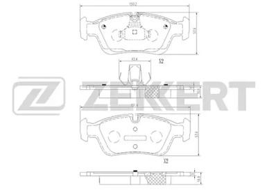 ZEKKERT bs1016 -  Комплект тормозных колодок, дисковый тормоз