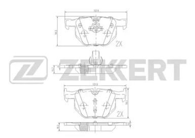 ZEKKERT bs1017 -  Комплект тормозных колодок, дисковый тормоз