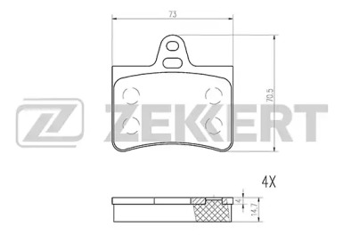 ZEKKERT bs1020 -  Колодки тормозные дисковые задниеие, комплект