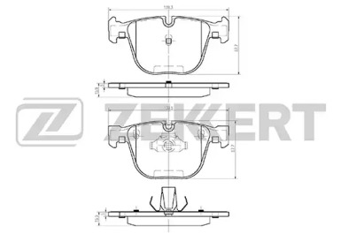 ZEKKERT bs1021 -  Комплект тормозных колодок, дисковый тормоз