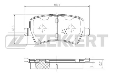 ZEKKERT bs1030 -  Колодки тормозные дисковые задниеие, комплект