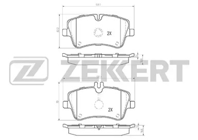 ZEKKERT bs1041 -  Комплект тормозных колодок, дисковый тормоз