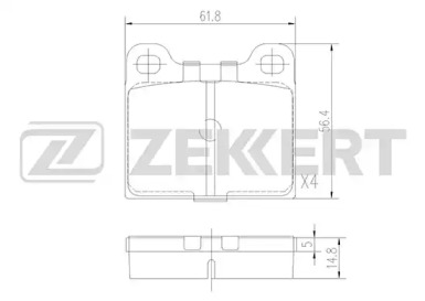 ZEKKERT bs1049 -  Комплект тормозных колодок, дисковый тормоз
