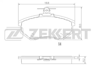 ZEKKERT bs1097 -  Комплект тормозных колодок, дисковый тормоз