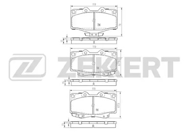 ZEKKERT bs1103 -  Комплект тормозных колодок, дисковый тормоз