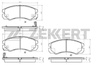 ZEKKERT bs1111 -  Комплект тормозных колодок, дисковый тормоз