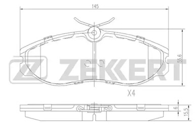 ZEKKERT bs1112 -  Комплект тормозных колодок, дисковый тормоз