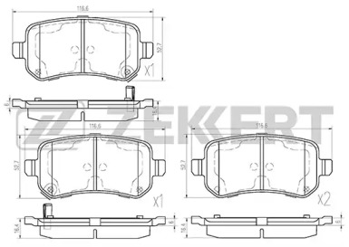 ZEKKERT bs1126 -  Комплект тормозных колодок, дисковый тормоз