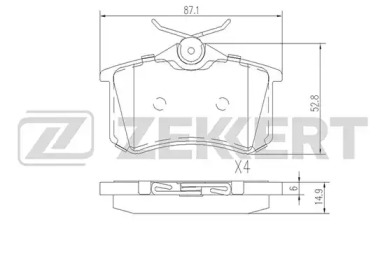 ZEKKERT bs1127 -  Комплект тормозных колодок, дисковый тормоз