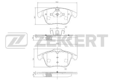 ZEKKERT bs1128 -  Комплект тормозных колодок, дисковый тормоз